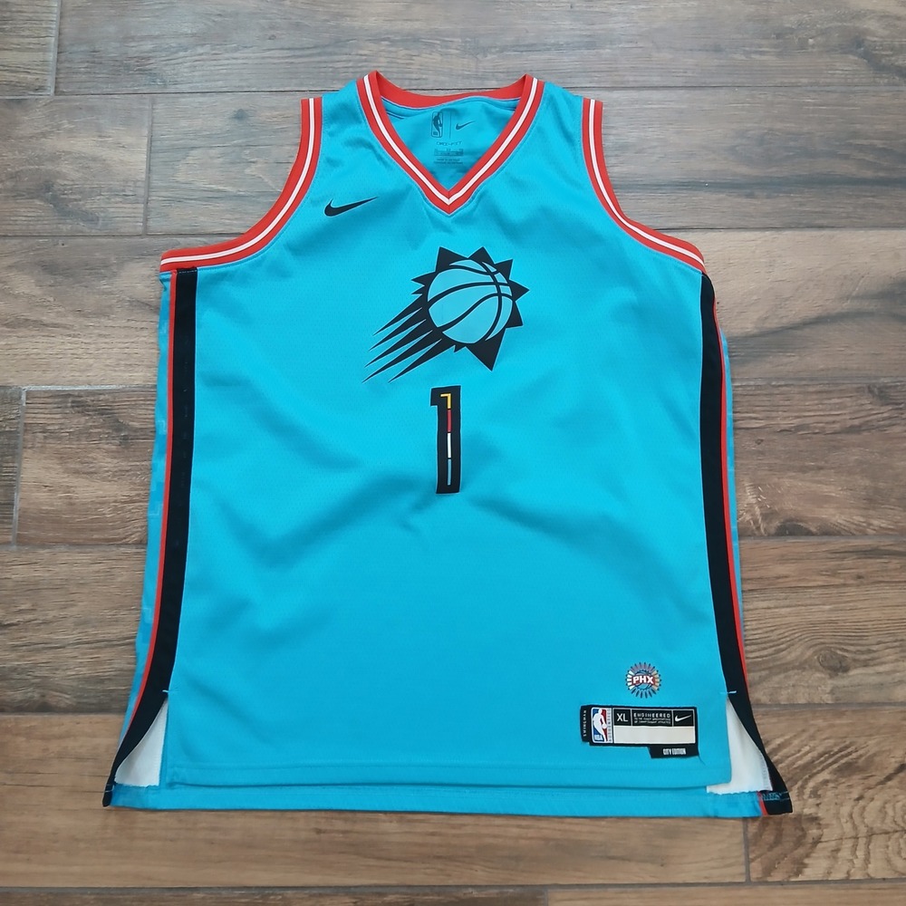 Phoenix Suns City Edition Jersey Kids XL Blue Basketball Nike Devin Booker #1